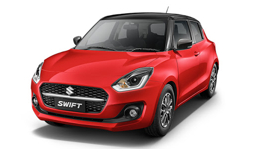 Drive your Solid Fire Red With Pearl Midnight Black Roof Maruti SWIFT BSVI home from Indus Motors 