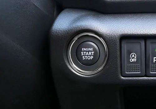 S-cross ignition start/stop button with chrome ring